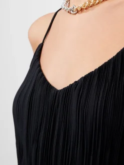 Strappy Plisse Jersey Maxi Dress