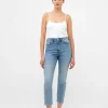 Stretch Denim Cigarette Fit Ankle Length Jeans