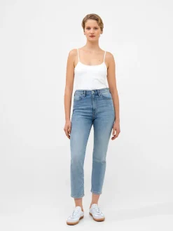 Stretch Denim Cigarette Fit Ankle Length Jeans