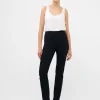 Stretch Denim Cigarette Fit High Waisted Jeans