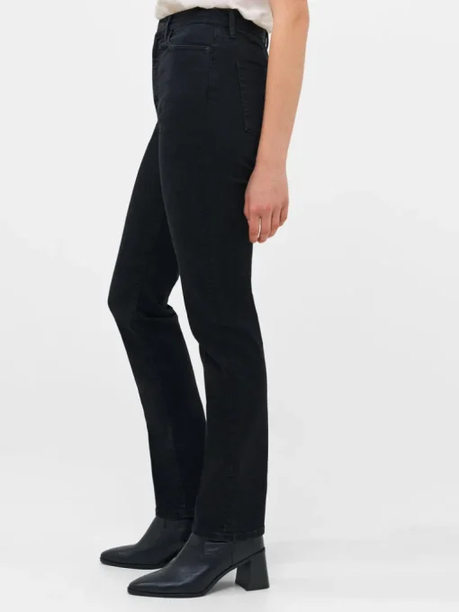 Stretch Denim Cigarette Fit High Waisted Jeans