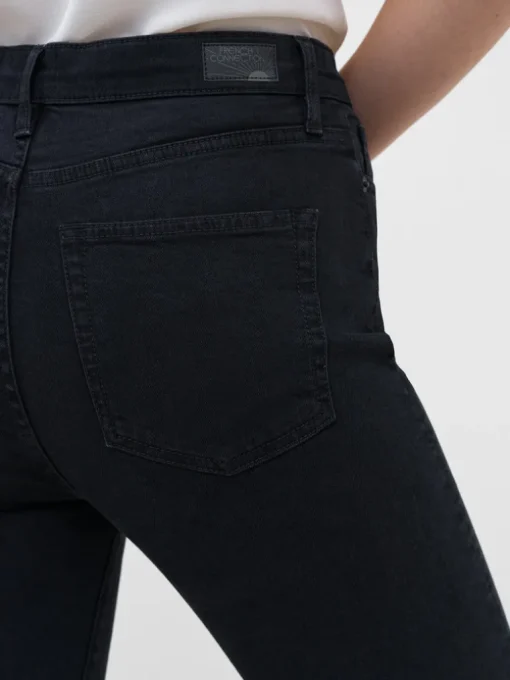 Stretch Denim Cigarette Fit High Waisted Jeans