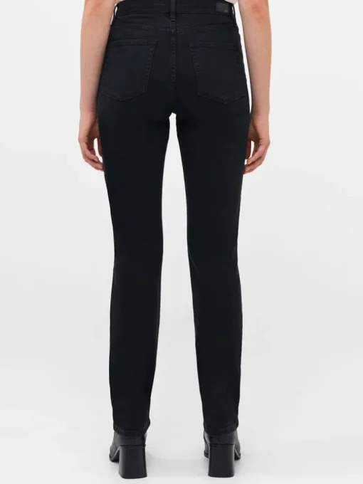 Stretch Denim Cigarette Fit High Waisted Jeans
