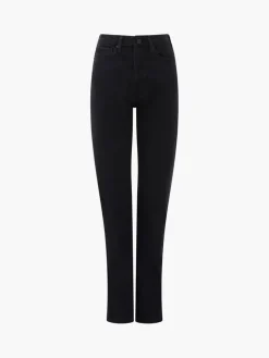 Stretch Denim Cigarette Fit High Waisted Jeans