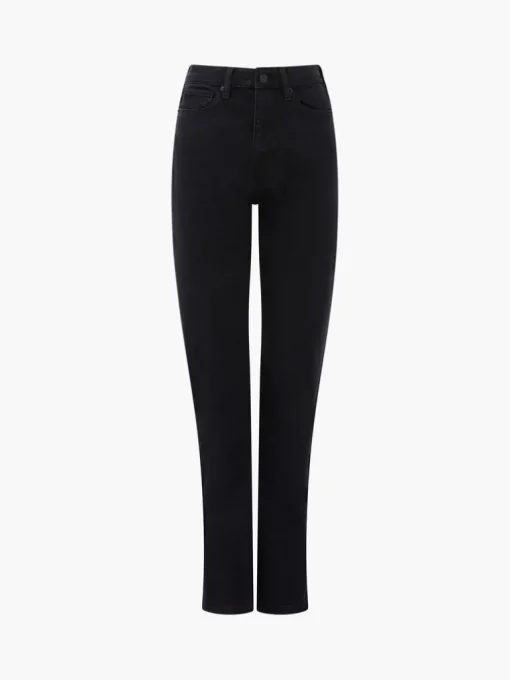 Stretch Denim Cigarette Fit High Waisted Jeans