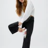 Stretch Denim Wide Leg Culottes