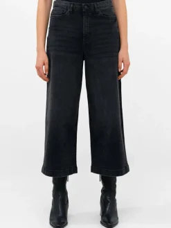 Stretch Denim Wide Leg Culottes