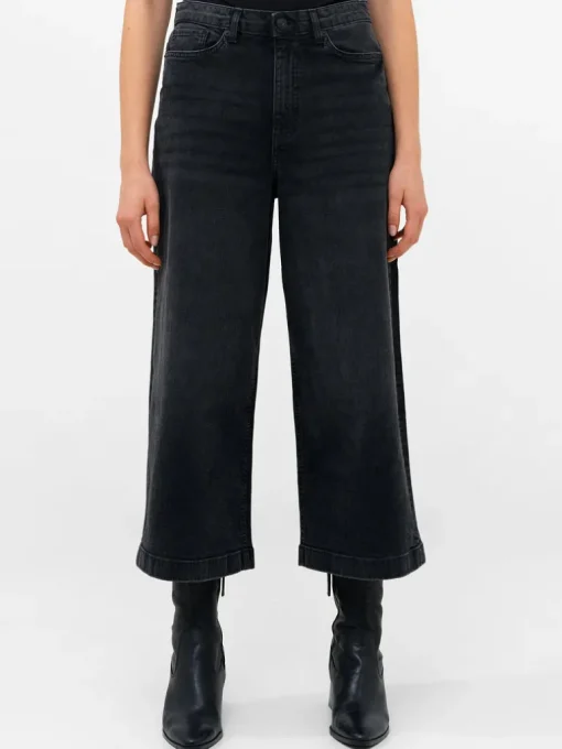 Stretch Denim Wide Leg Culottes