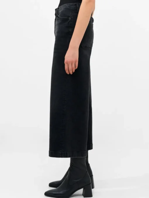 Stretch Denim Wide Leg Culottes