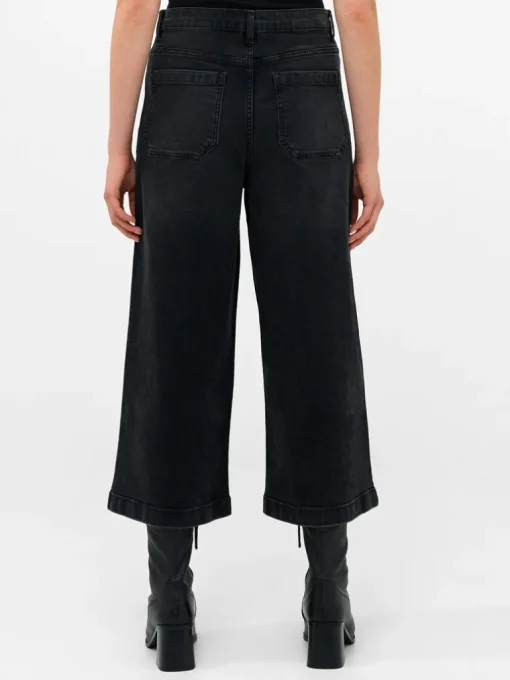 Stretch Denim Wide Leg Culottes