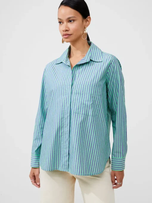 Stripe Poplin Boyfriend Shirt