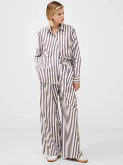 Stripe Poplin Palazzo Trousers