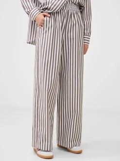 Stripe Poplin Palazzo Trousers