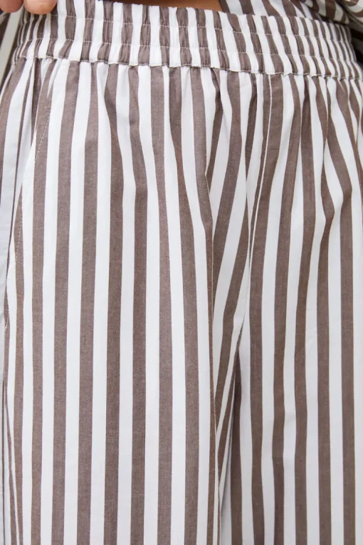 Stripe Poplin Palazzo Trousers
