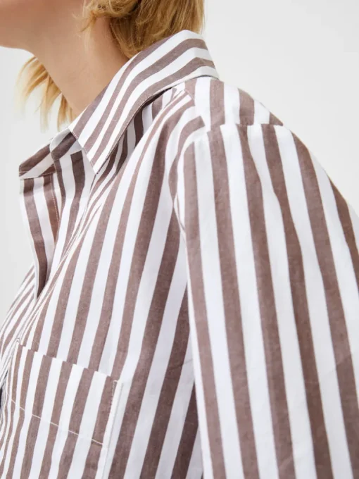 Stripe Poplin Popover Shirt