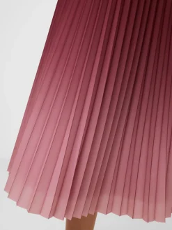 Sunburst Crepe Pleat Midi Skirt