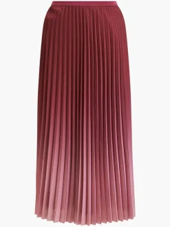 Sunburst Crepe Pleat Midi Skirt