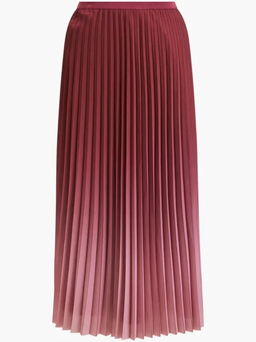 Sunburst Crepe Pleat Midi Skirt