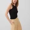 Tallie Textured Racer Tank Top