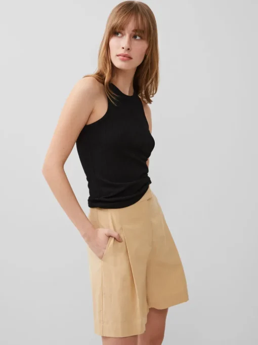 Tallie Textured Racer Tank Top