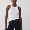 Tallie Textured Racer Tank Top