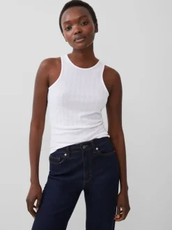 Tallie Textured Racer Tank Top