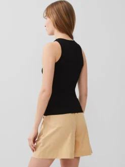 Tallie Textured Racer Tank Top