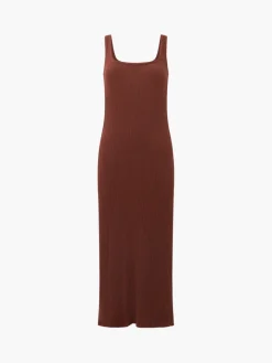 Textured Square Neck Midi Dress