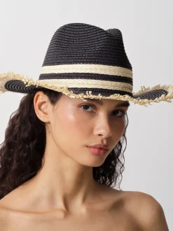 Thick Double Stripe Straw Hat