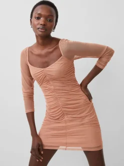 Toni Mesh Rouched Mini Dress