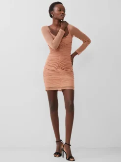 Toni Mesh Rouched Mini Dress