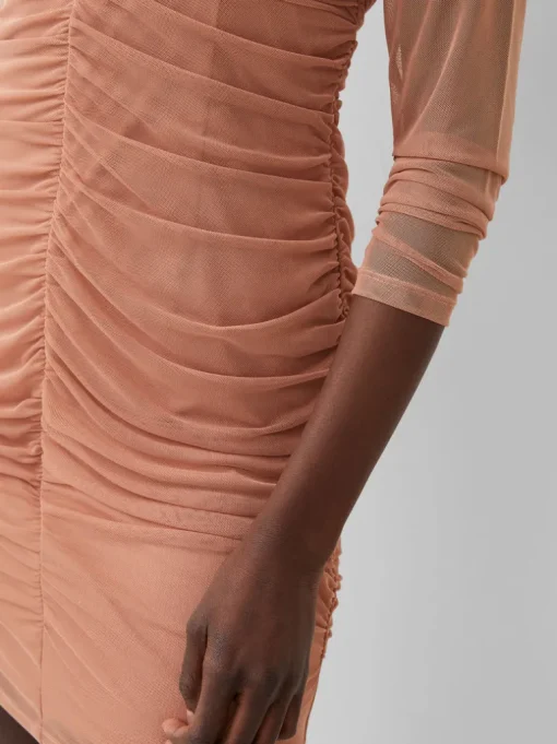 Toni Mesh Rouched Mini Dress