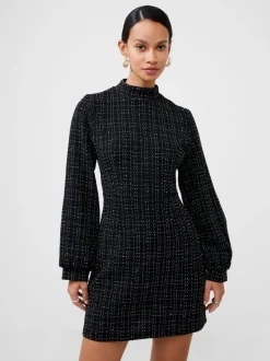 Tweed High Neck Mini Dress