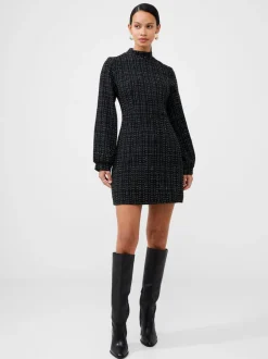 Tweed High Neck Mini Dress