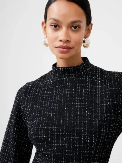 Tweed High Neck Mini Dress