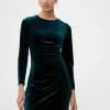 Velvet Long Sleeve Mini Dress