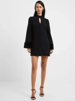 Whisper Ruth Faux Fur Trim Mini Dress