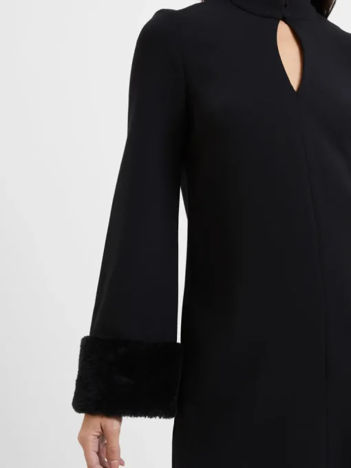 Whisper Ruth Faux Fur Trim Mini Dress