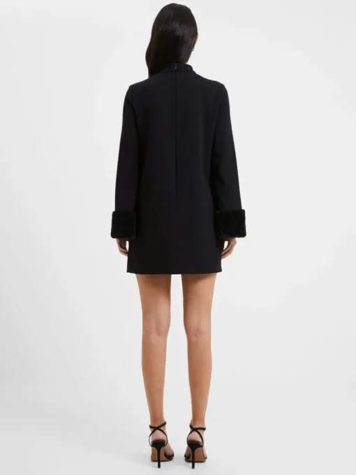 Whisper Ruth Faux Fur Trim Mini Dress