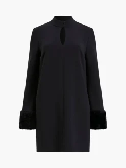 Whisper Ruth Faux Fur Trim Mini Dress