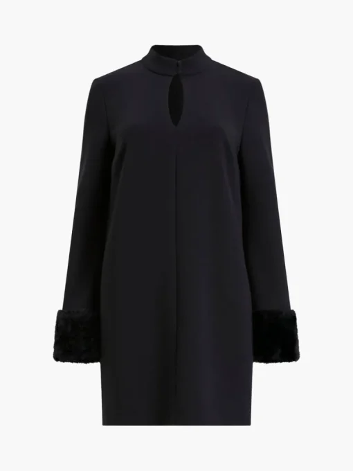 Whisper Ruth Faux Fur Trim Mini Dress