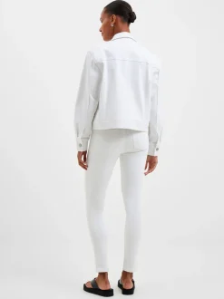 White Denim Stretch Trucker Jacket