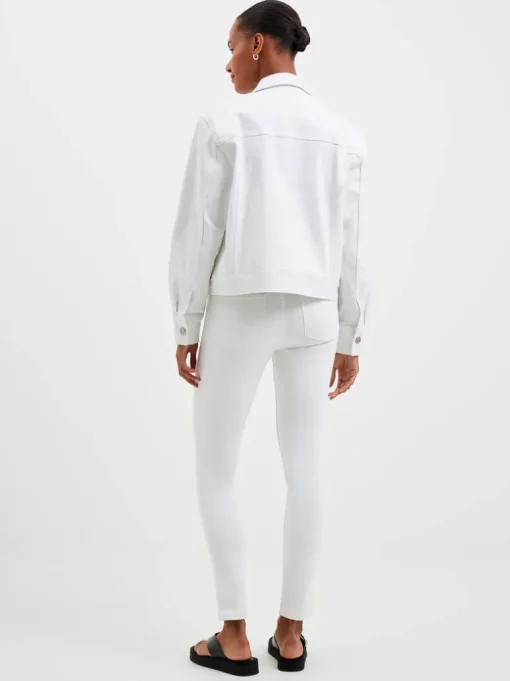 White Denim Stretch Trucker Jacket