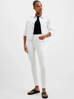 White Denim Stretch Trucker Jacket