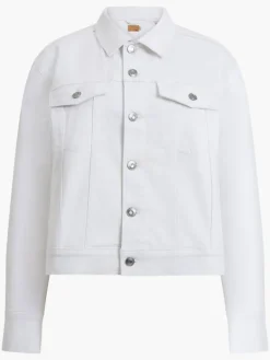 White Denim Stretch Trucker Jacket