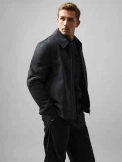 Wool Blend Blouson Coat