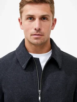 Wool Blend Blouson Coat