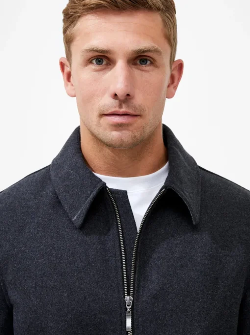 Wool Blend Blouson Coat