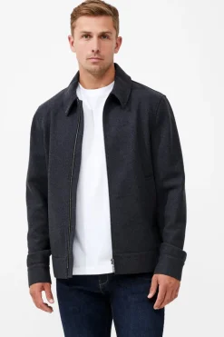 Wool Blend Blouson Coat