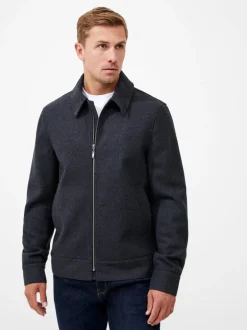 Wool Blend Blouson Coat